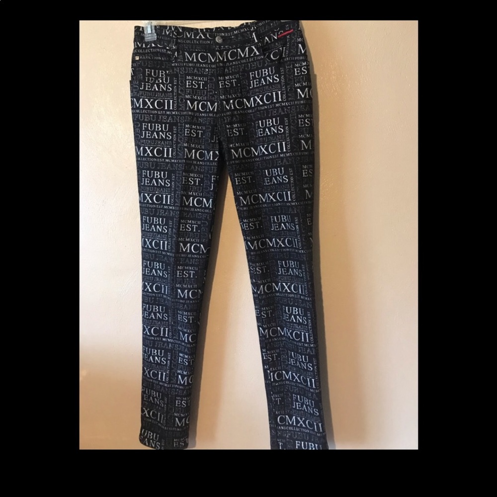FUBU y2k Black and White Women Jeans